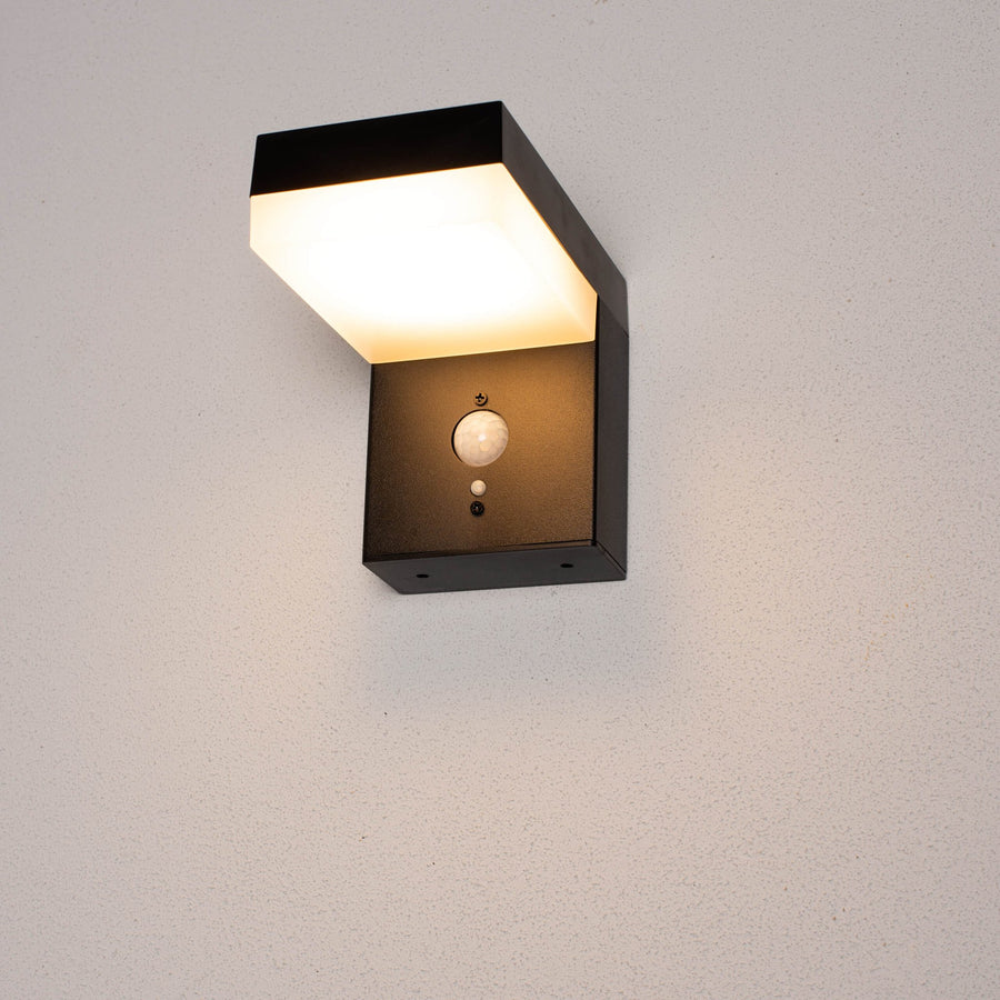 LED's Light RVS Solar LED Muurlamp met Bewegingssensor - Draadloos - Vierkant - 3 standen - Zwart Buitenlampen led.gl