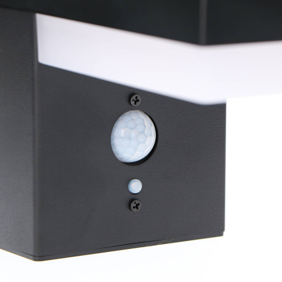 LED's Light RVS Solar LED Muurlamp met Bewegingssensor - Draadloos - Vierkant - 3 standen - Zwart Buitenlampen led.gl