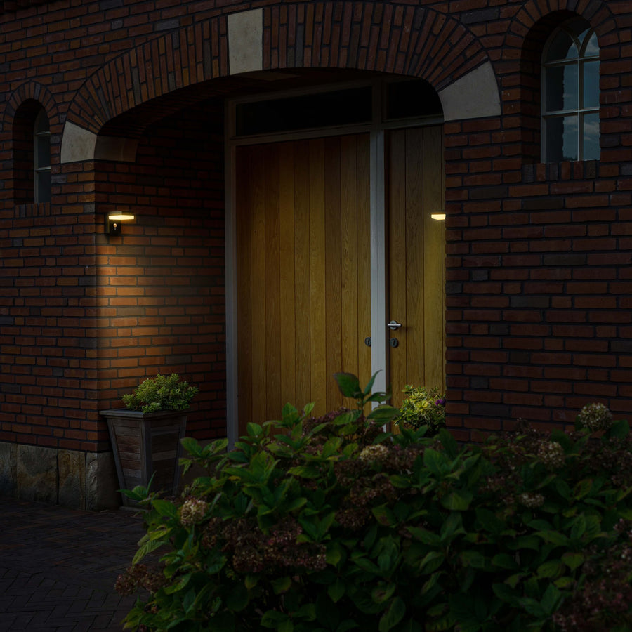 LED's Light RVS Solar LED Muurlamp met Bewegingssensor - Draadloos - Vierkant - 3 standen - Zwart Buitenlampen led.gl