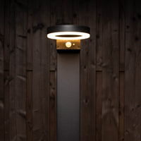 LED's Light RVS Solar LED Tuin Lantaarnpaal met Bewegingssensor - Draadloos - 3 standen - Zwart Lantaarns led.gl
