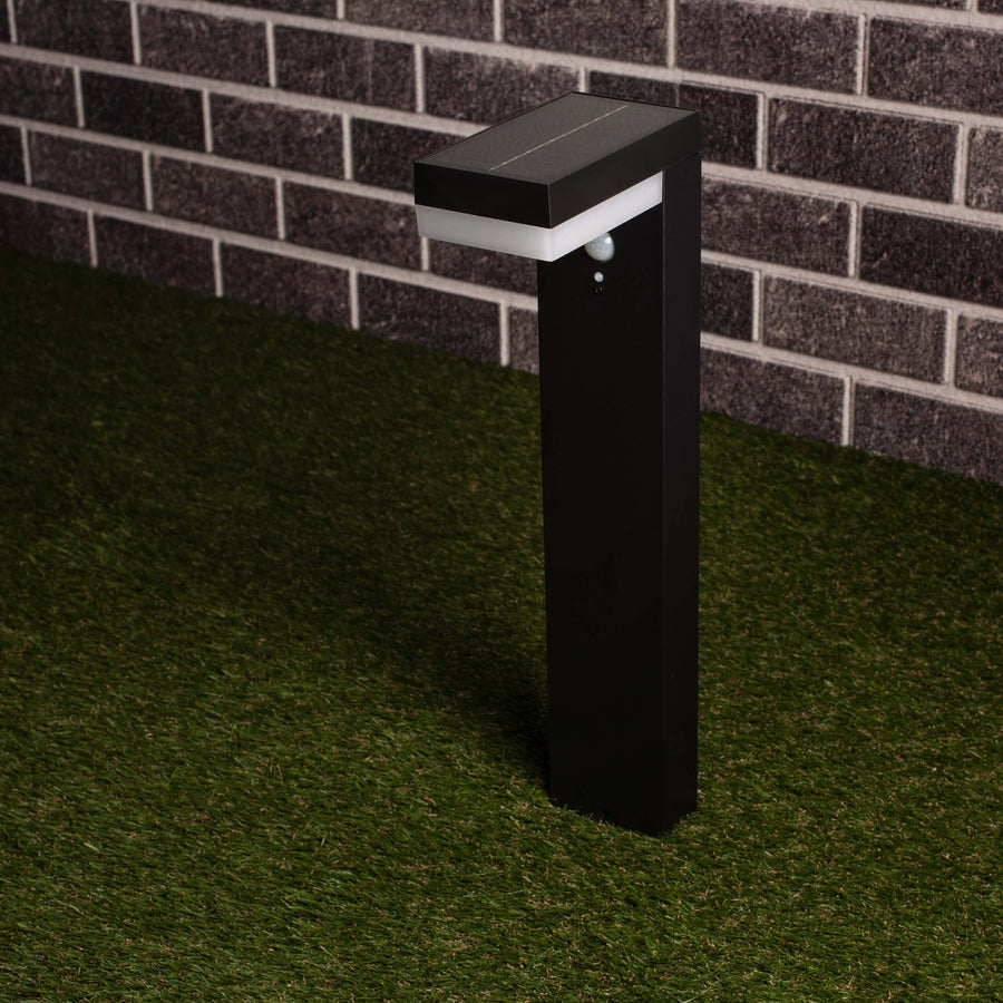 LED's Light RVS Solar LED Tuinlamp Paallamp met Bewegingssensor - Draadloos - 3 standen - Zwart Buitenlampen led.gl