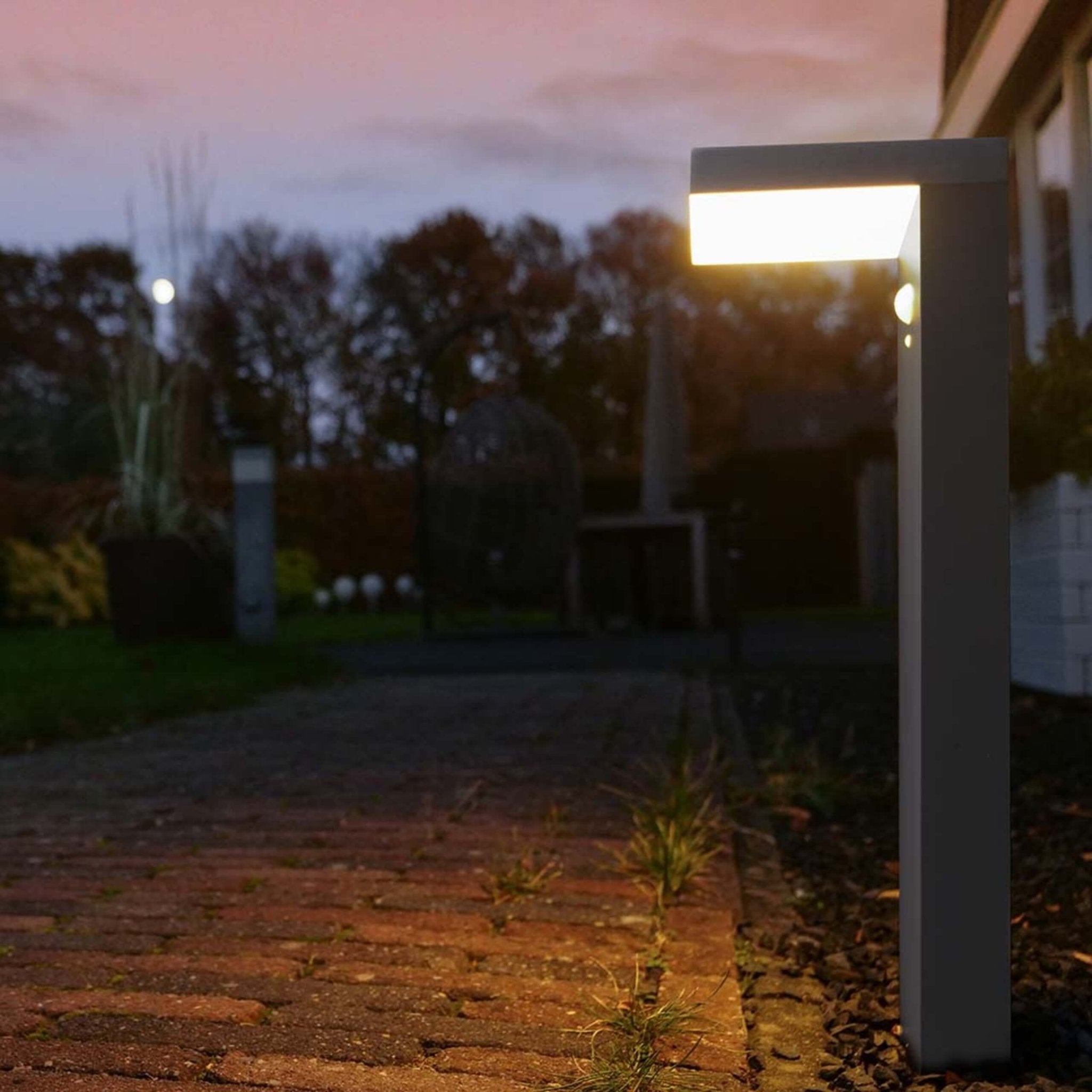LED's Light RVS Solar LED Tuinlamp Paallamp met Bewegingssensor - Draadloos - 3 standen - Zwart Buitenlampen led.gl