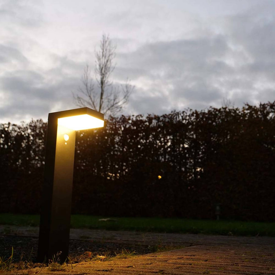 LED's Light RVS Solar LED Tuinlamp Paallamp met Bewegingssensor - Draadloos - 3 standen - Zwart Buitenlampen led.gl
