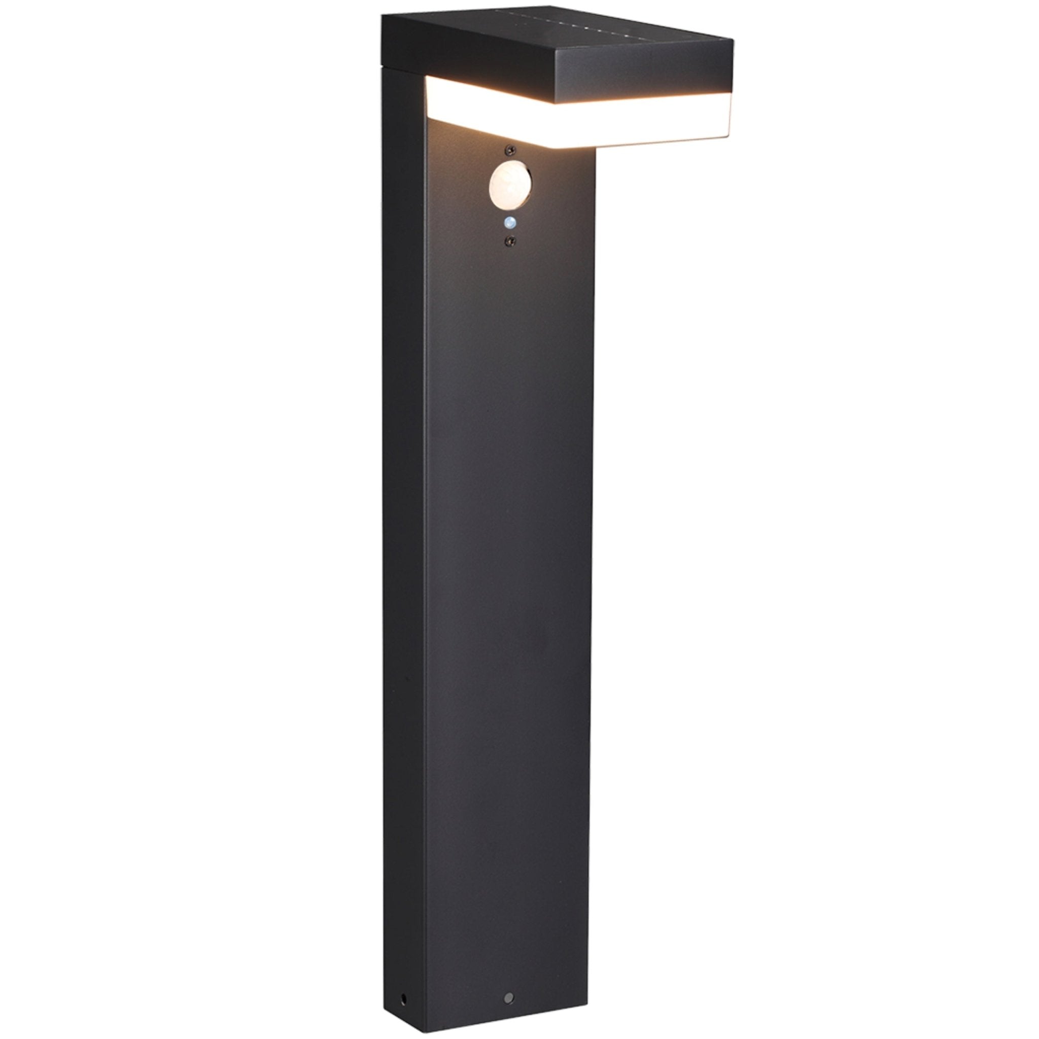 LED's Light RVS Solar LED Tuinlamp Paallamp met Bewegingssensor - Draadloos - 3 standen - Zwart Buitenlampen led.gl