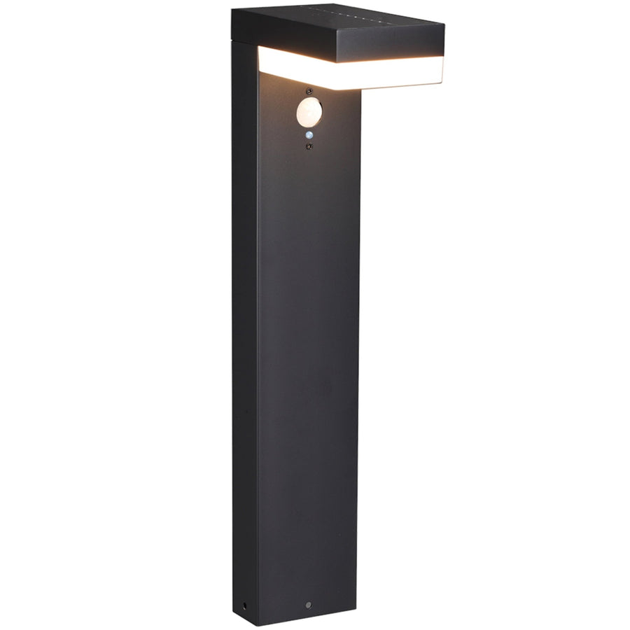 LED's Light RVS Solar LED Tuinlamp Paallamp met Bewegingssensor - Draadloos - 3 standen - Zwart Buitenlampen led.gl
