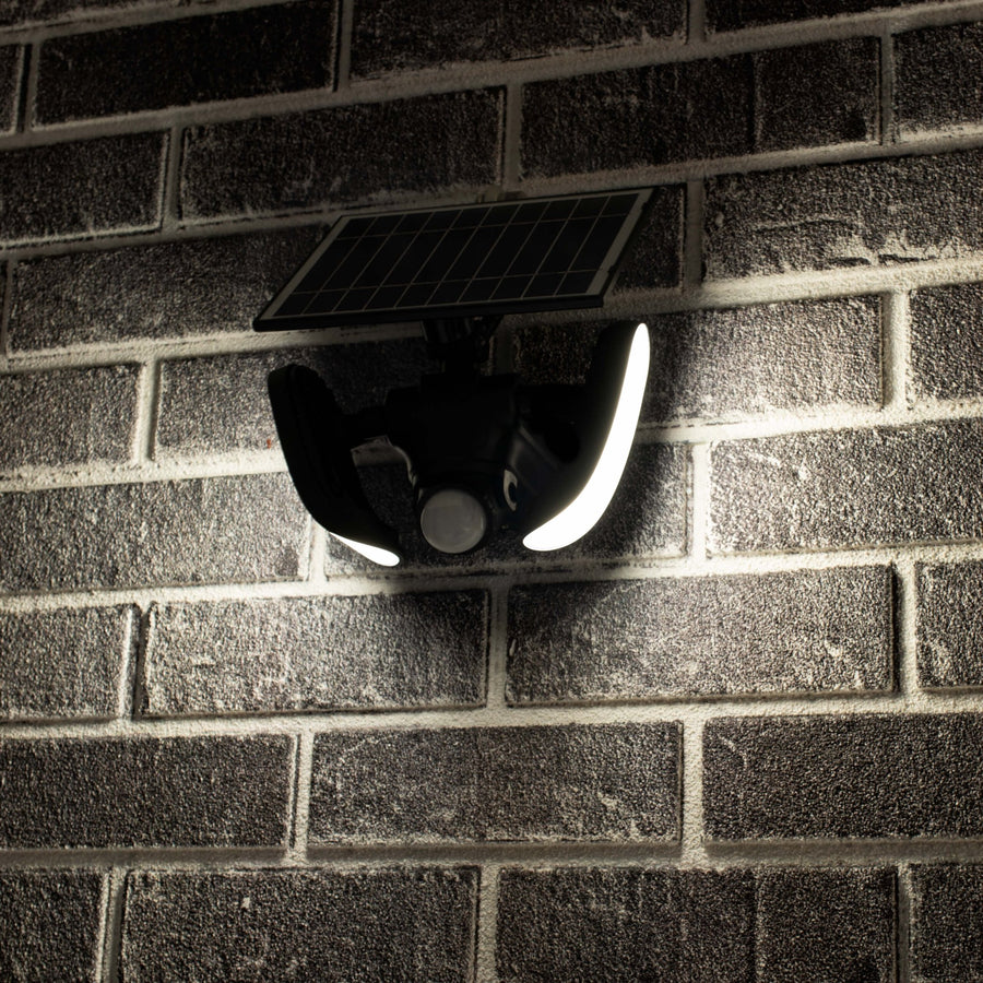 LED's Light Solar LED Buitenlamp met Bewegingssensor - 2 lichts - Automatisch aan/uit - Afneembaar paneel - Zwart Buitenlampen led.gl