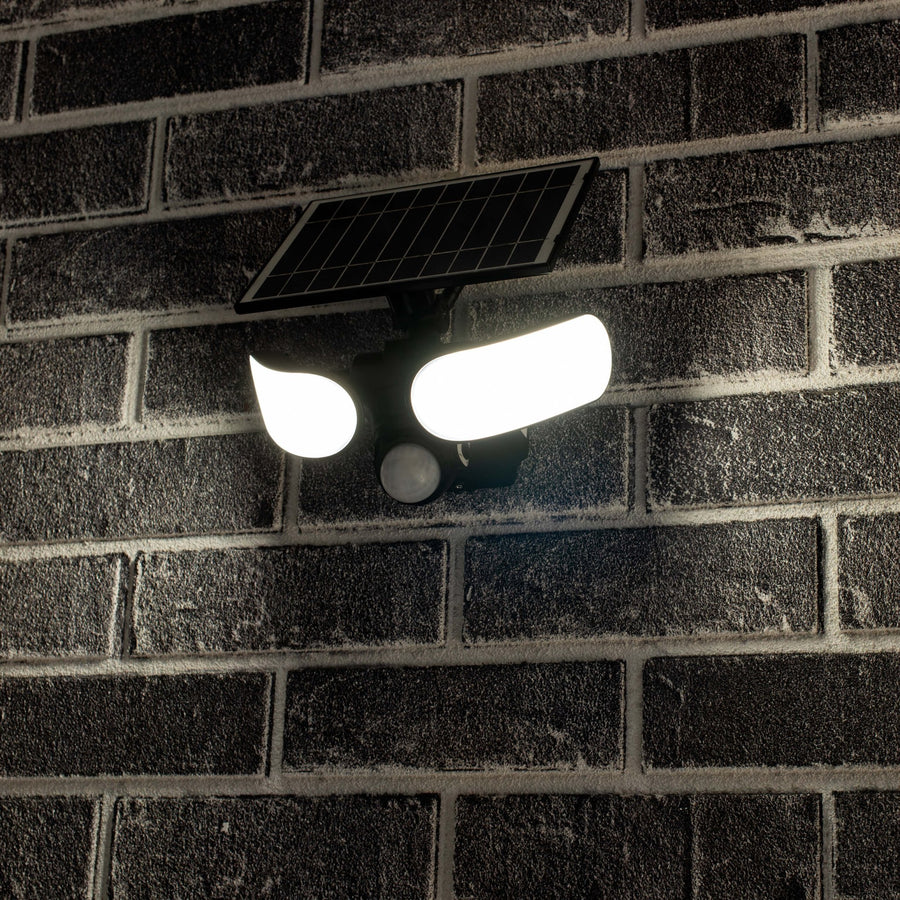 LED's Light Solar LED Buitenlamp met Bewegingssensor - 2 lichts - Automatisch aan/uit - Afneembaar paneel - Zwart Buitenlampen led.gl