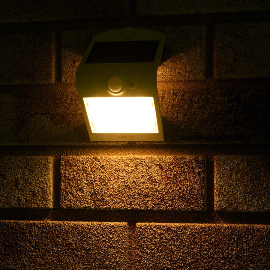 LED's Light Solar LED Wandlamp met Bewegingssensor 220 - 3 lichtstanden - Automatisch aan/uit - Wit Buitenlampen led.gl