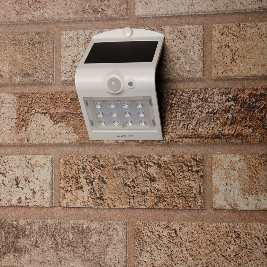 LED's Light Solar LED Wandlamp met Bewegingssensor 220 - 3 lichtstanden - Automatisch aan/uit - Wit Buitenlampen led.gl