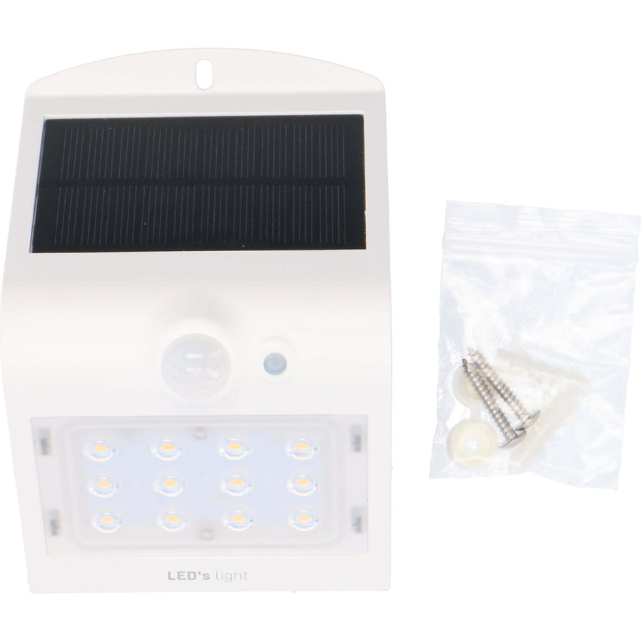 LED's Light Solar LED Wandlamp met Bewegingssensor 220 - 3 lichtstanden - Automatisch aan/uit - Wit Buitenlampen led.gl