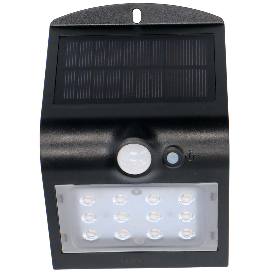 LED's Light Solar LED Buitenlamp met Bewegingssensor 220 - 3 lichtstanden - Automatisch aan/uit - Zwart Buitenlampen led.gl