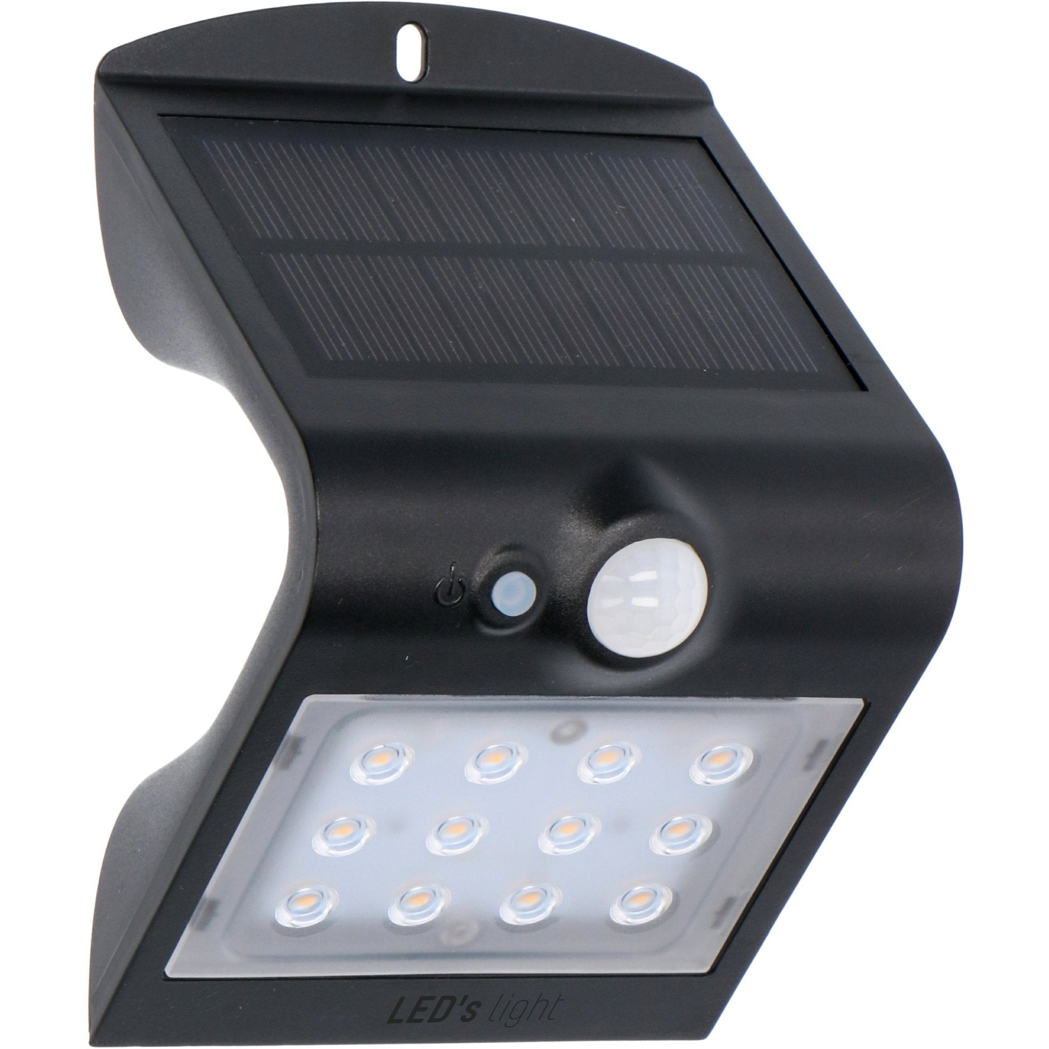 LED's Light Solar LED Buitenlamp met Bewegingssensor 220 - 3 lichtstanden - Automatisch aan/uit - Zwart Buitenlampen led.gl