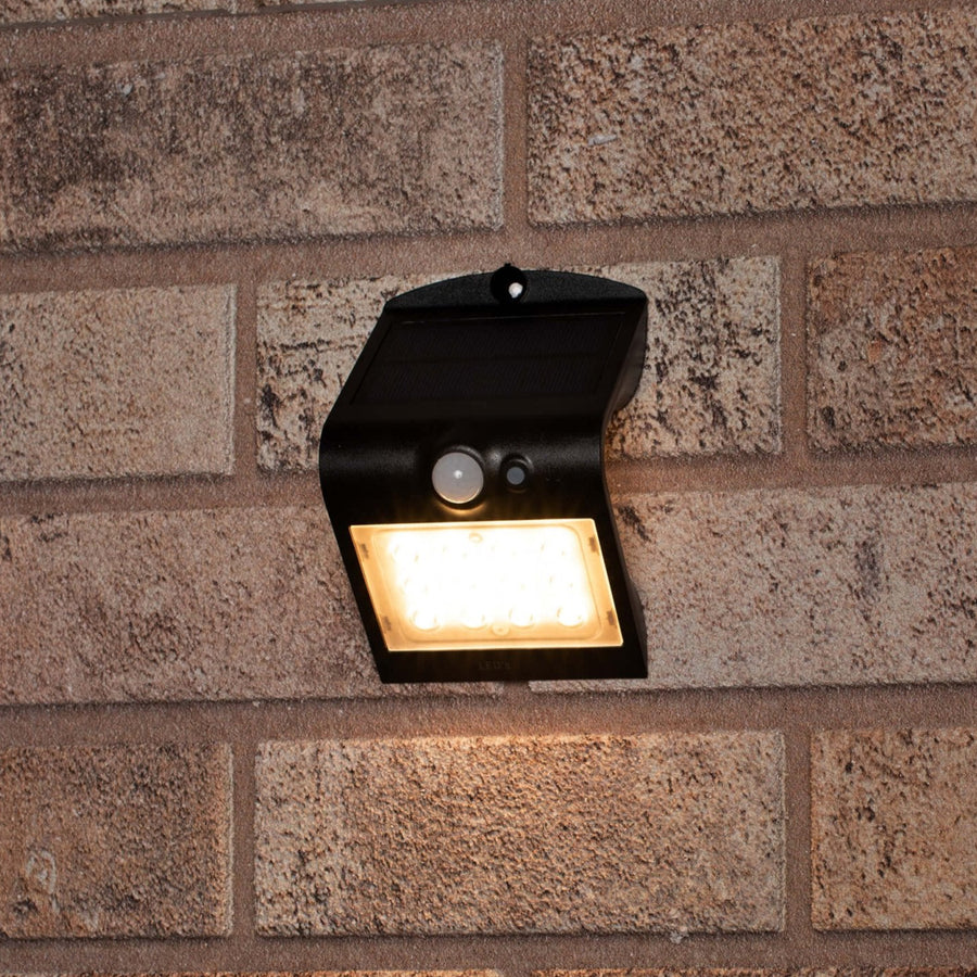 LED's Light Solar LED Buitenlamp met Bewegingssensor 220 - 3 lichtstanden - Automatisch aan/uit - Zwart Buitenlampen led.gl