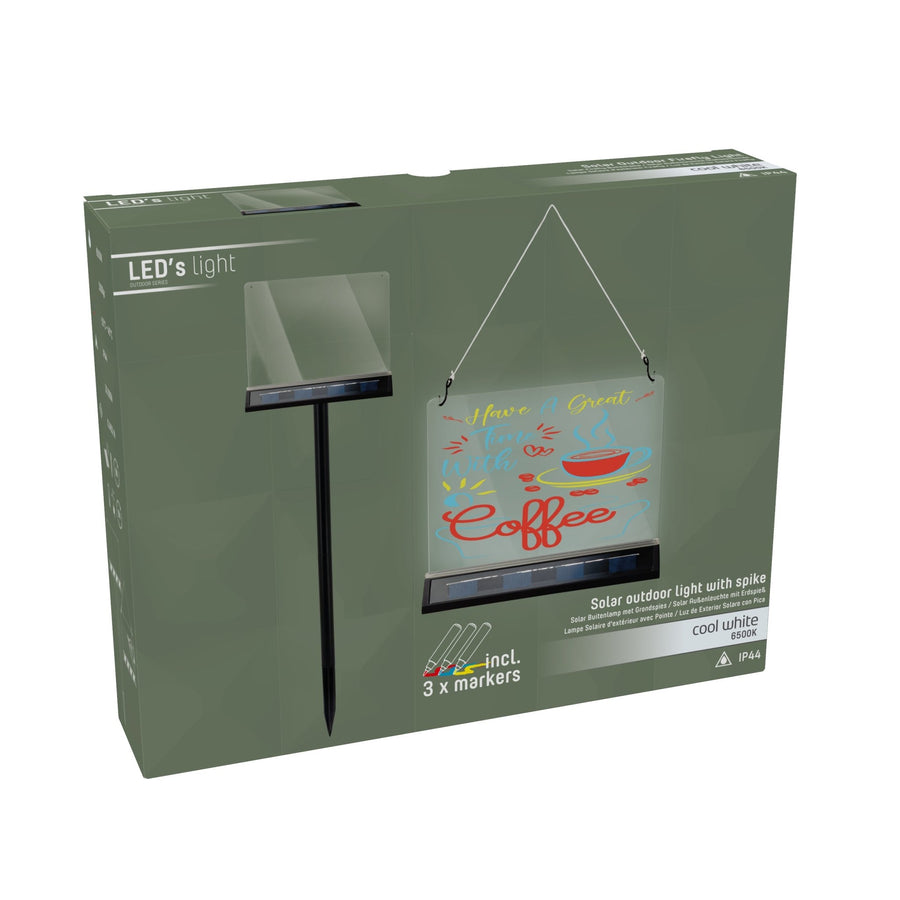 LED's Light Solar LED Display Schrijfbord Buiten - Draadloos op zonne-energie - Incl. Stift Schrijfborden led.gl