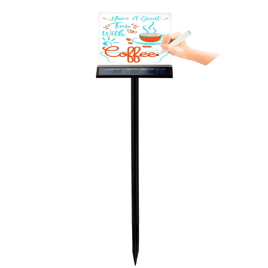 LED's Light Solar LED Display Schrijfbord Buiten - Draadloos op zonne-energie - Incl. Stift Schrijfborden led.gl