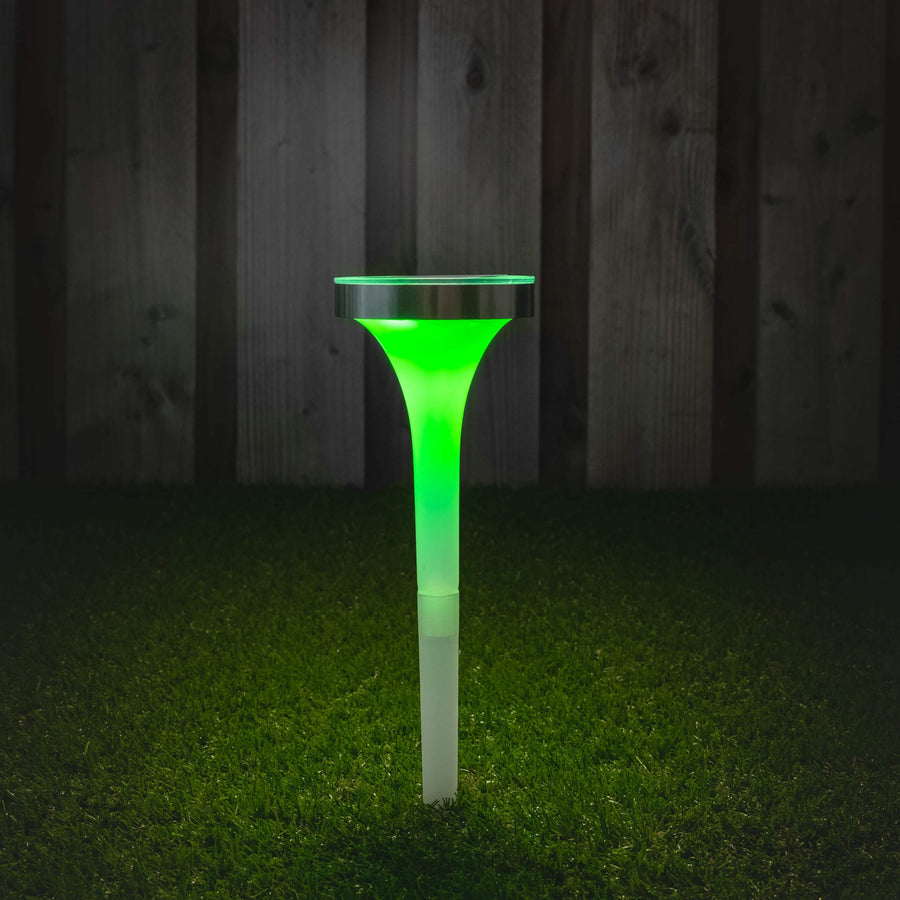 Solar LED Prikspot met sensor - Warm wit + RGB - Auto aan/uit - Tours - 32 cm Prikspotjes led.gl