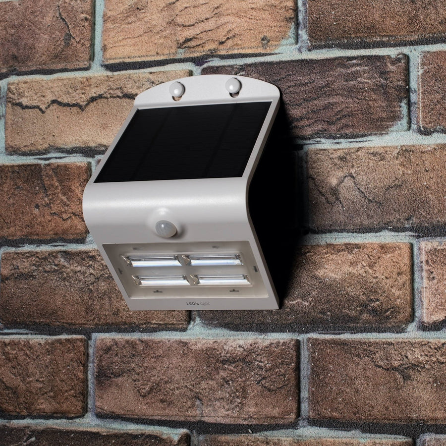 LED's Light Solar LED Wandlamp met Bewegingssensor 400 - 3 lichtstanden - Automatisch aan/uit - Wit Wandlampen led.gl