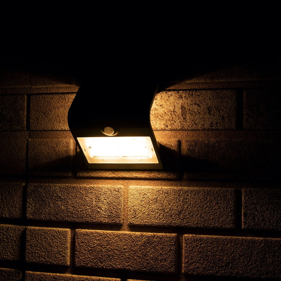 LED's Light Solar LED Buitenlamp met Bewegingssensor 400 - 3 lichtstanden - Automatisch aan/uit - Zwart Wandlampen led.gl