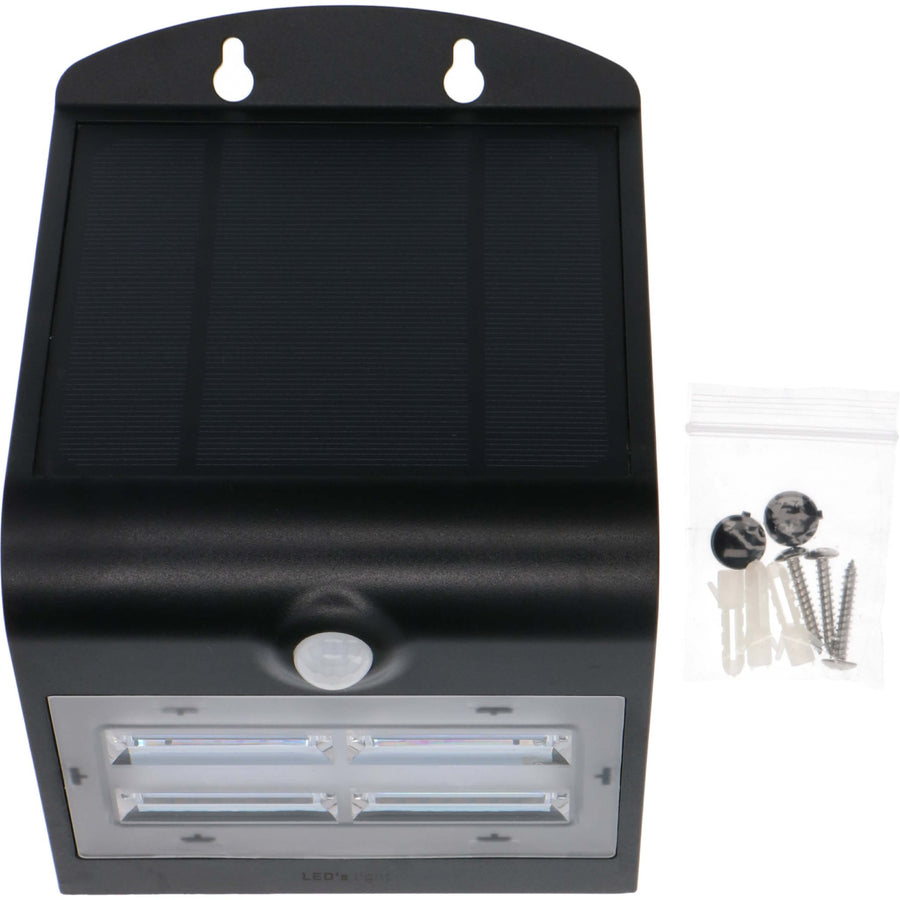 LED's Light Solar LED Buitenlamp met Bewegingssensor 400 - 3 lichtstanden - Automatisch aan/uit - Zwart Wandlampen led.gl