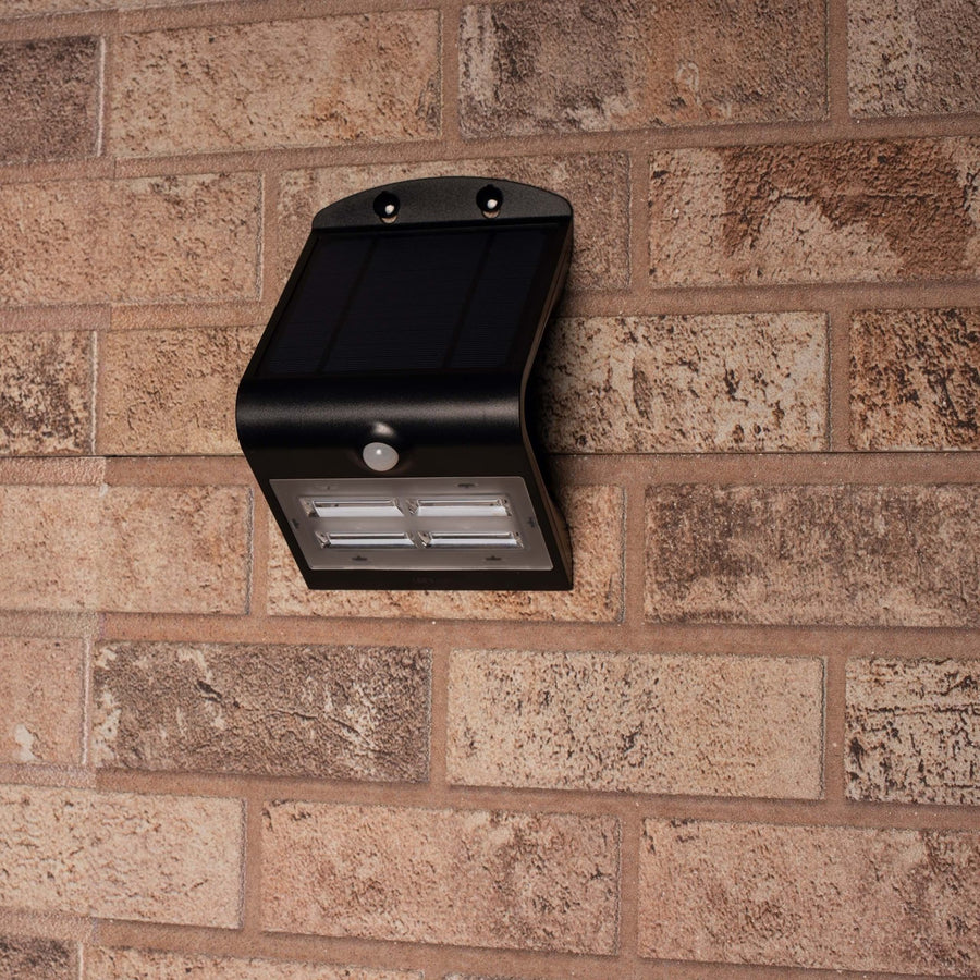 LED's Light Solar LED Buitenlamp met Bewegingssensor 400 - 3 lichtstanden - Automatisch aan/uit - Zwart Wandlampen led.gl