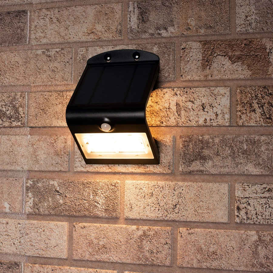 LED's Light Solar LED Buitenlamp met Bewegingssensor 400 - 3 lichtstanden - Automatisch aan/uit - Zwart Wandlampen led.gl