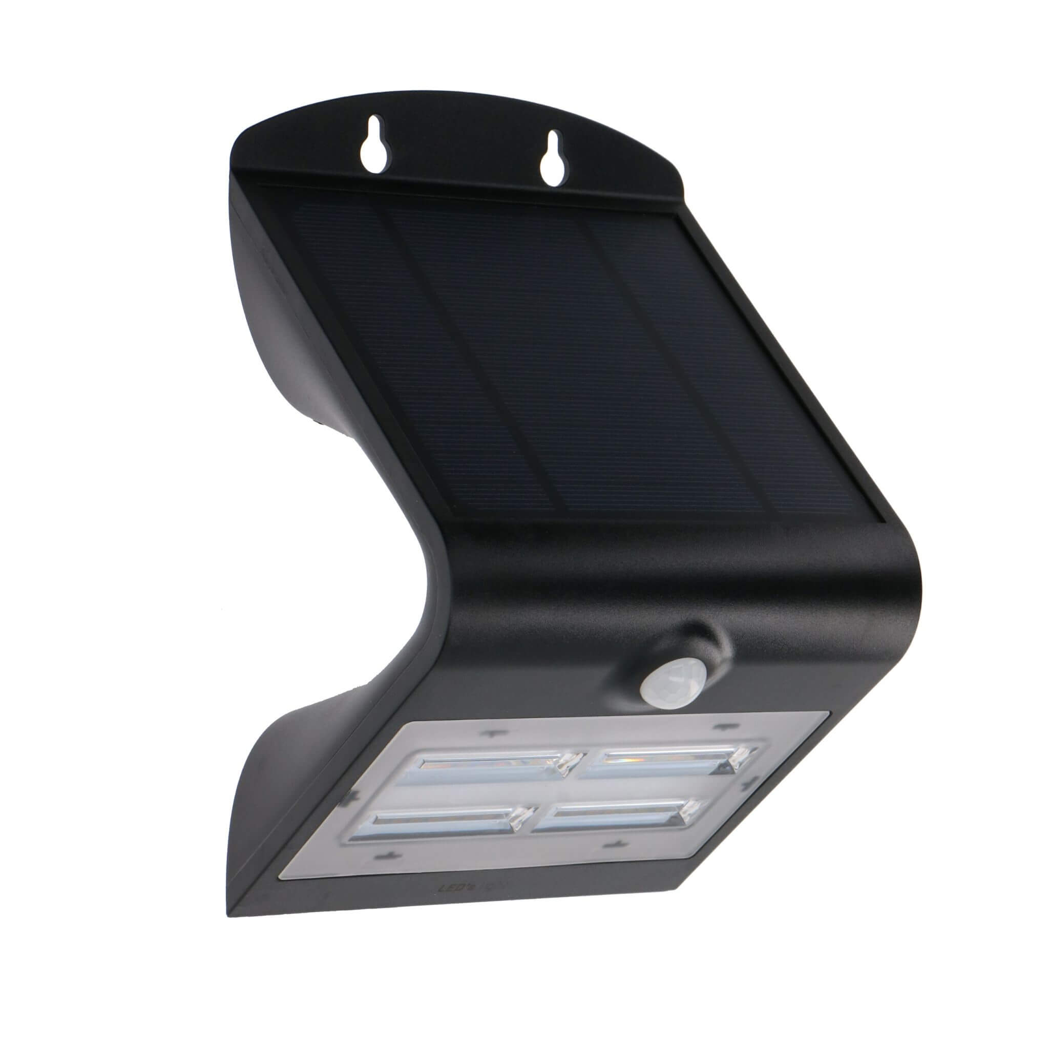 LED's Light Solar LED Buitenlamp met Bewegingssensor 400 - 3 lichtstanden - Automatisch aan/uit - Zwart Wandlampen led.gl