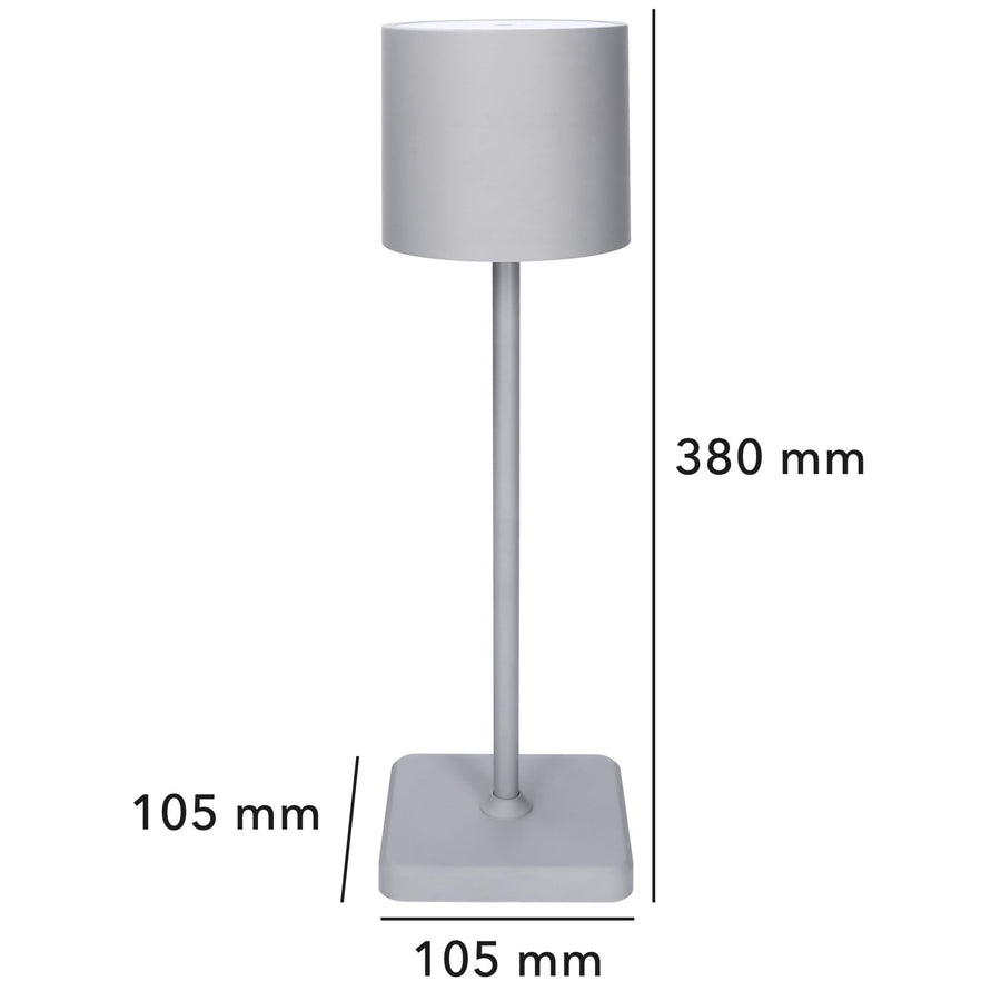 LED's Light Oplaadbare LED Tafellamp - Dimbaar via aanraking - Binnen en buiten - Grijs Tafellampenen led.gl