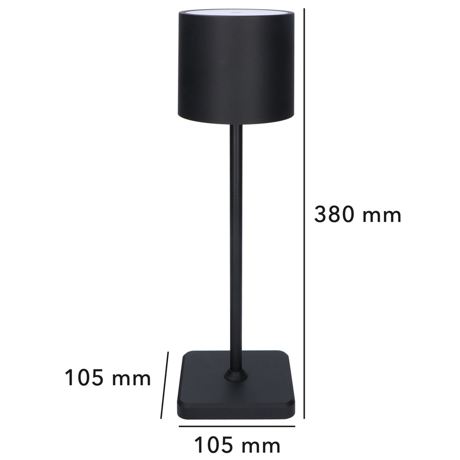 LED's Light Oplaadbare LED Tafellamp - Dimbaar via aanraking - Binnen en buiten - Zwart Tafellampen led.gl