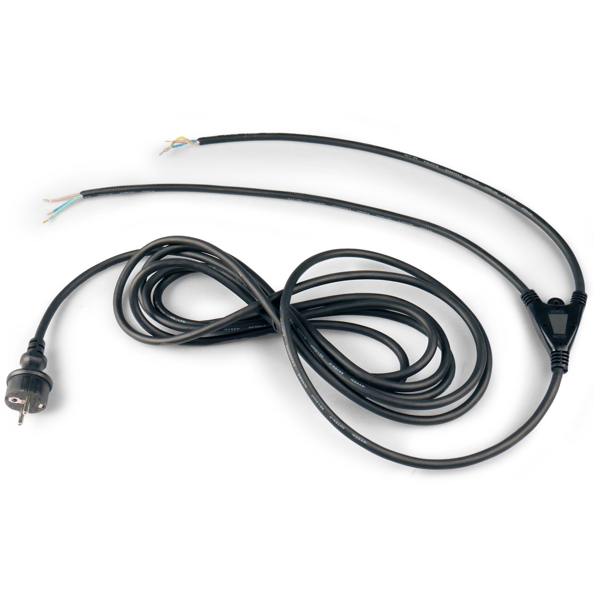 Universele buitenkabel 3-aderig met 2 uiteinden - 5 meter lang - EU plug - IP44 spatwaterdicht - H07RN-F 3G1.0 mm² Snoeren led.gl
