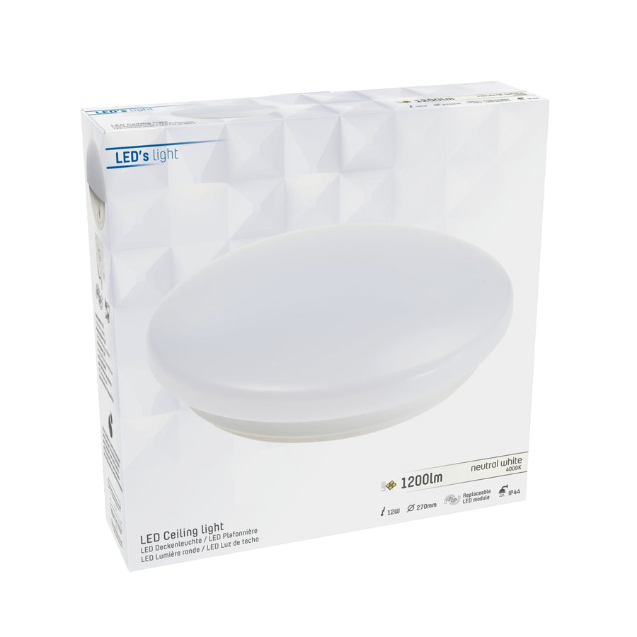 LED's Light Universele Plafondlamp 1200 - Ø 27 cm - Koel wit (4000K) - Spatwaterdicht IP44 Plafondlampen led.gl
