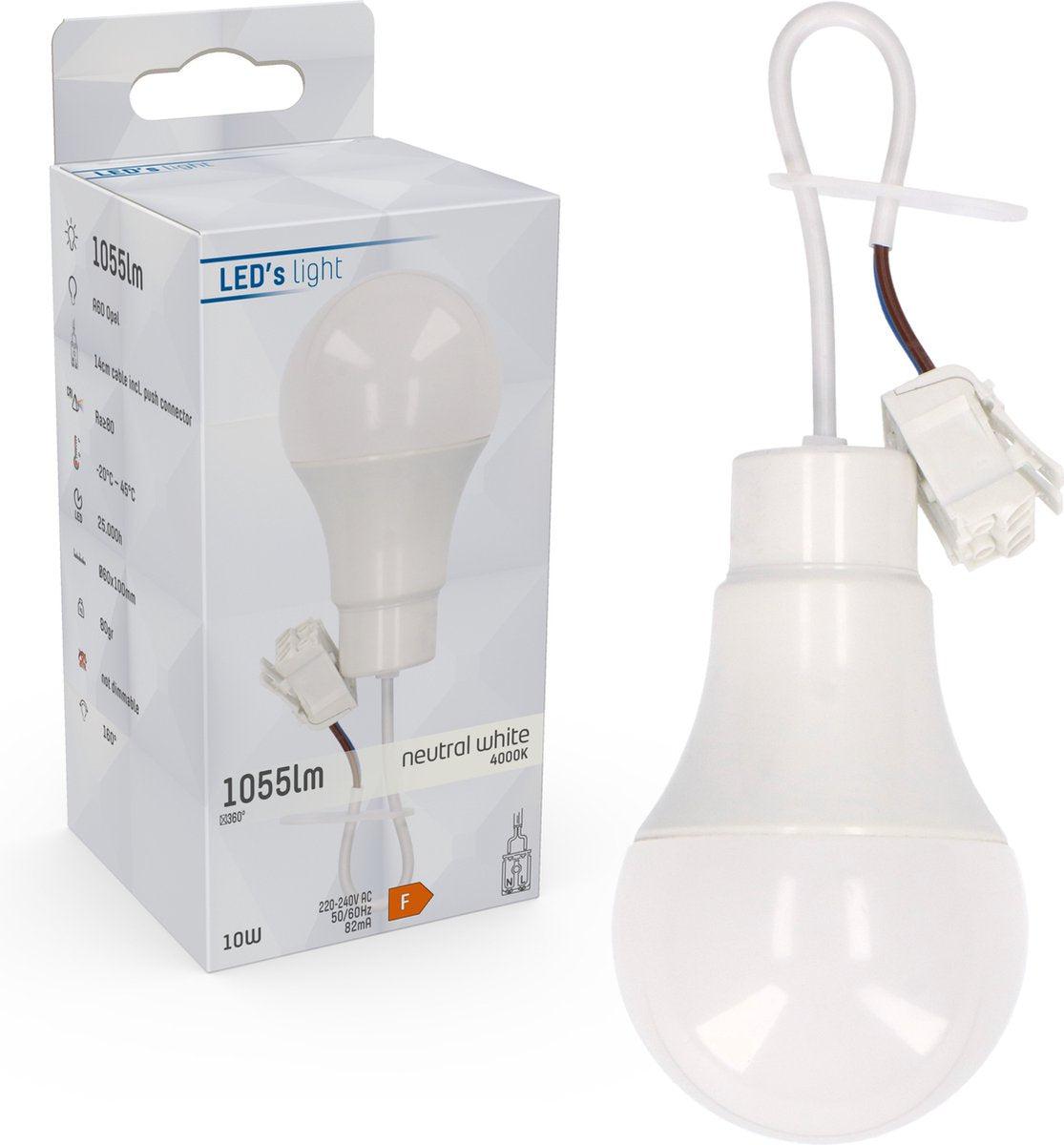 Verhuisfitting E27 met LED Lamp - Extra krachtig licht - 1055 lumen - Lampfitting Lichtbronnen led.gl