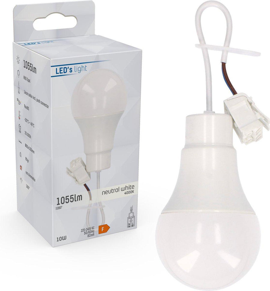 Verhuisfitting E27 met LED Lamp - Extra krachtig licht - 1055 lumen - Lampfitting Lichtbronnen led.gl