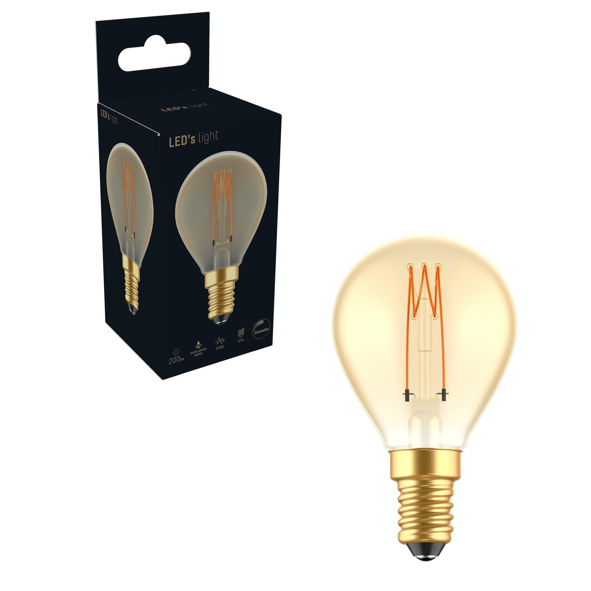 LED Lamp goud E14 - Gloeilamp design - Dimbaar extra warm wit - 1800K Decoratieve Lichtbronnen led.gl