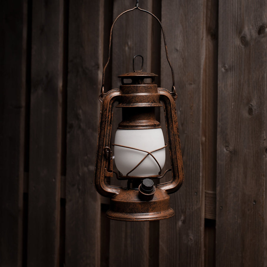 Vintage LED Olielamp op batterijen - Dimbaar - Draadloos - 24 cm - Koper Buitenlampen led.gl