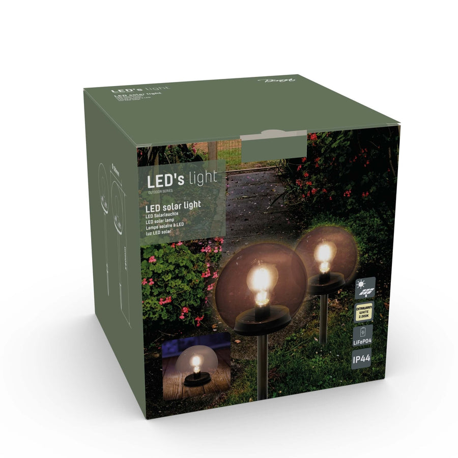 Vintage Solar Priklamp met sensor - Automatisch aan/uit - Warm wit licht - IP44 - 54 cm Buitenlampen led.gl